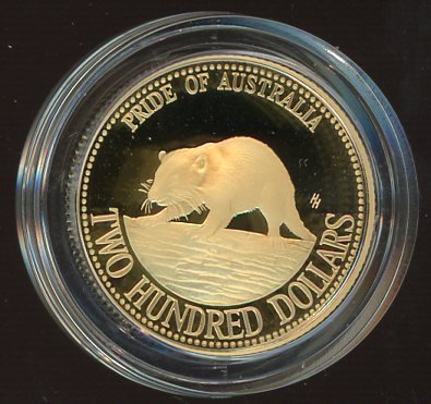 Thumbnail for 1994 Australian $200.00 Pride of Australia Gold Proof Coin - Tasmanian Devil
