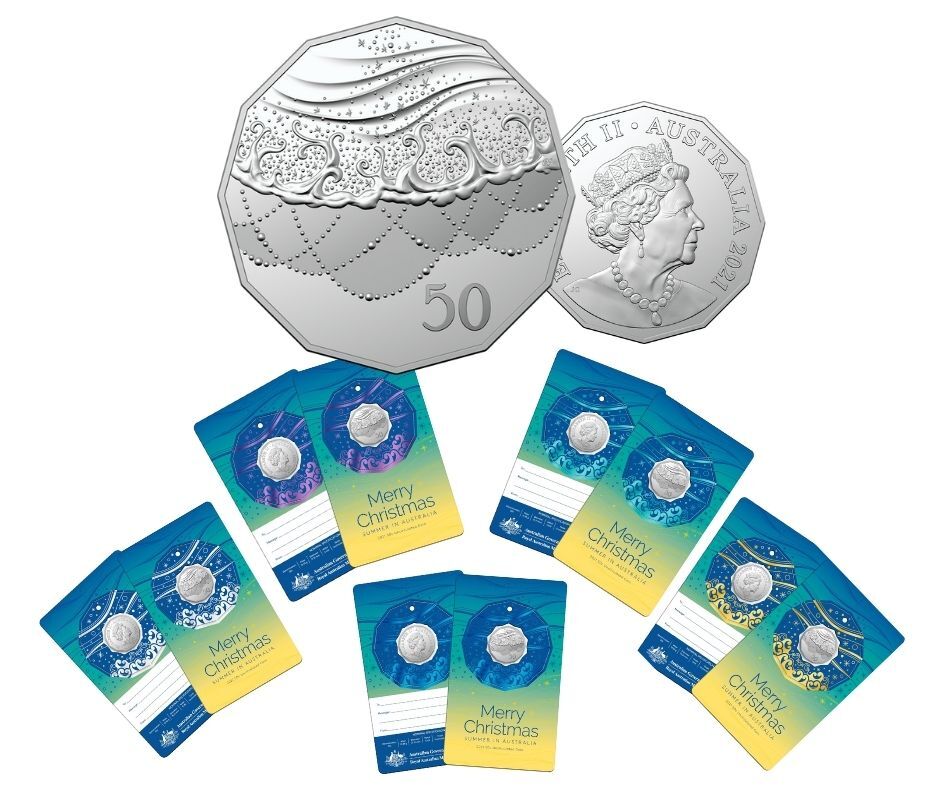 Thumbnail for 2021 .50¢ Christmas Decoration CuNi UNC Coin - Set of 5