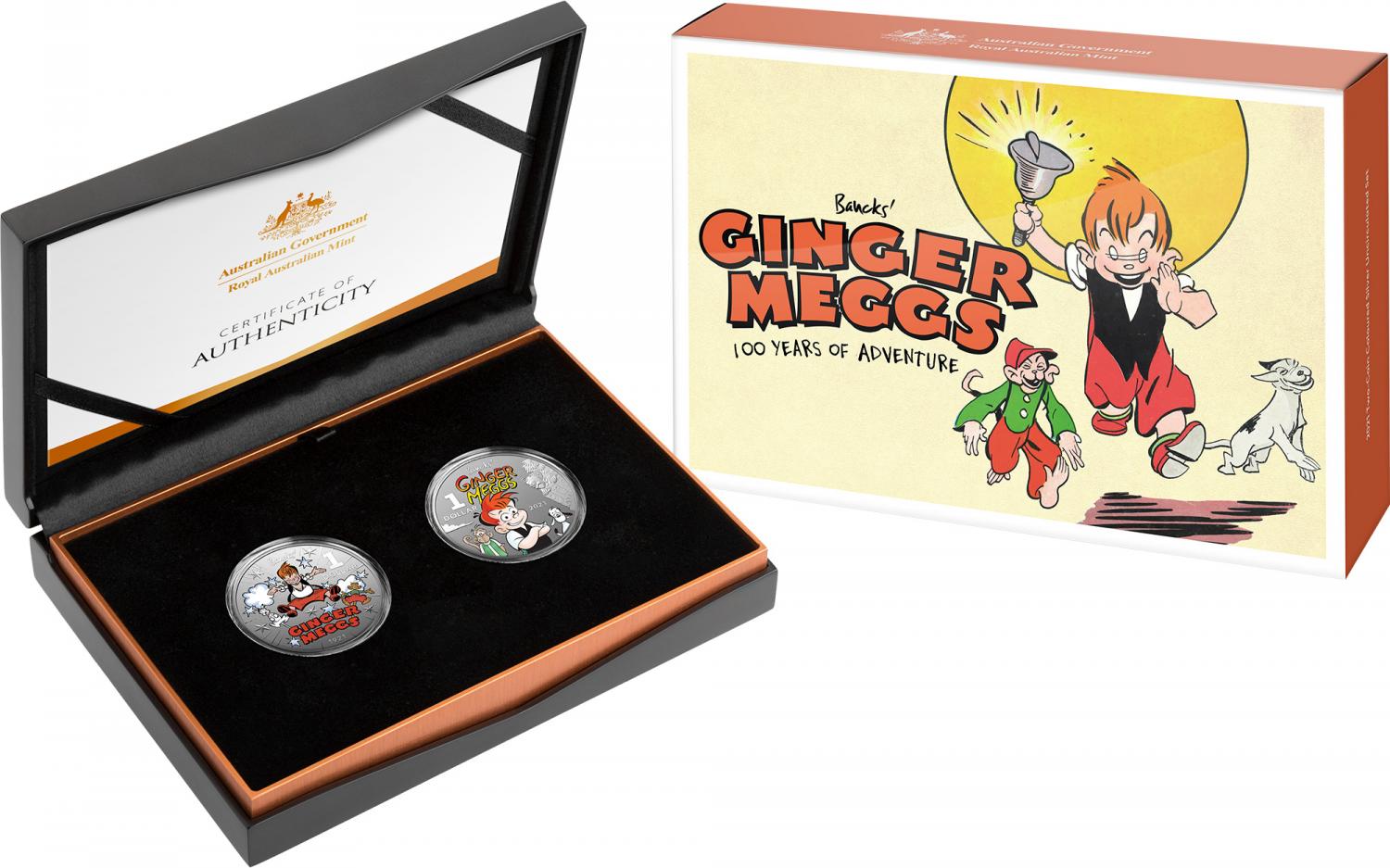 Thumbnail for 2021 $1 Centenary of Ginger Meggs Half oz Silver FRUNC Two Coin Set - Mintage 5000