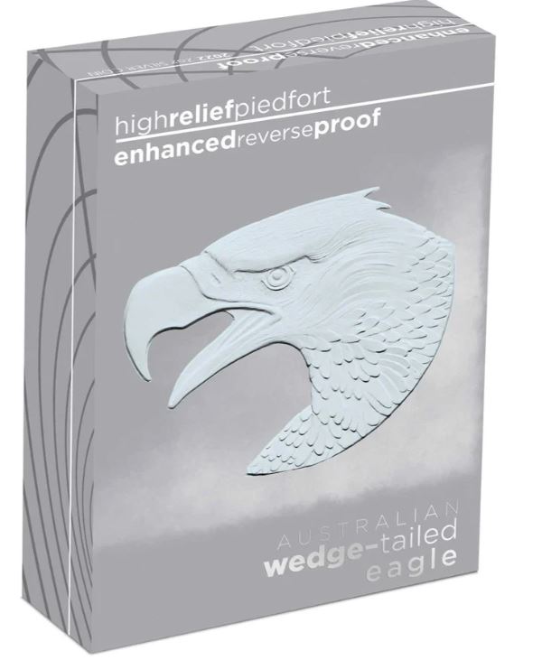 Thumbnail for 2022 Aust Wedge Tailed Eagle 2oz Silver Enhanced Reverse Proof High Relief PIEDFORT Coin