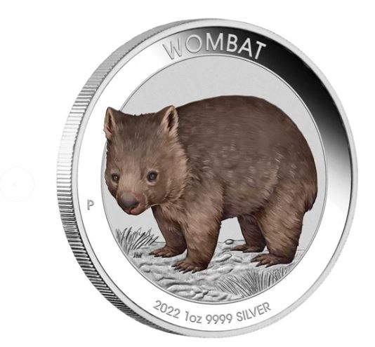 Thumbnail for 2022 Australian Wombat 1oz AG  Perth Mint  Coloured Coin in Card 