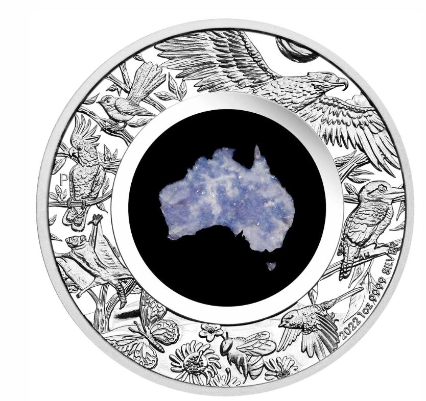 Thumbnail for 2022 Great Southern Land 1oz Silver Proof Blue Lepidolite Coin