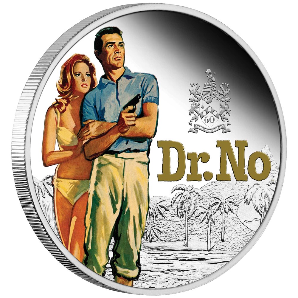Thumbnail for 2022 James Bond Dr No One oz Coloured Silver Proof