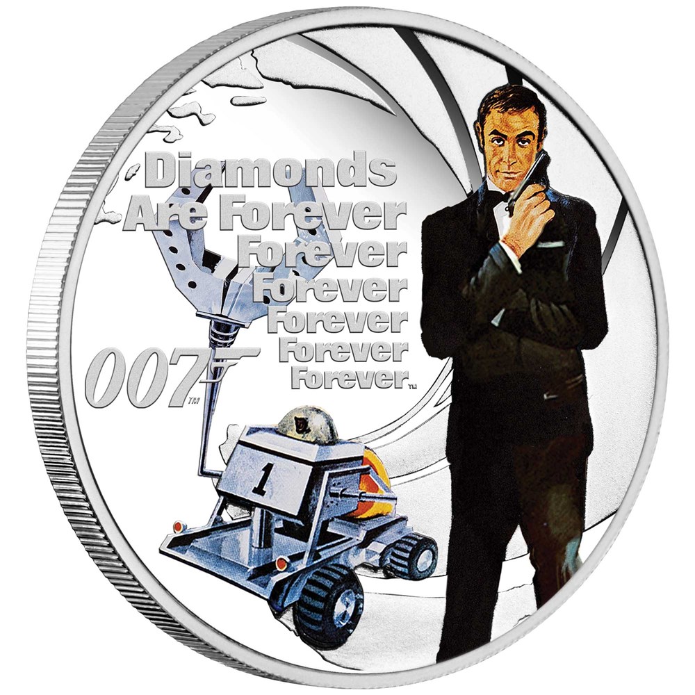 Thumbnail for 2021 James Bond 007 Diamonds Are Forever Half oz Silver Proof