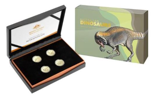 Thumbnail for 2022 $1 Australian Dinosaur AlBr Proof Four Coin Collection - Aust Post