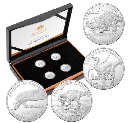 Thumbnail for 2022 $1 Australian Dinosaur Silver Proof Four Coin Collection - Aust Post