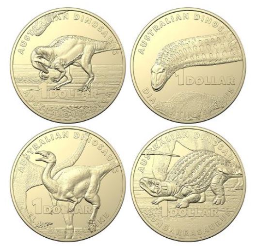 Thumbnail for 2022 $1 Australian Dinosaur UNC Four Coin Collection (No Privy Mark) 