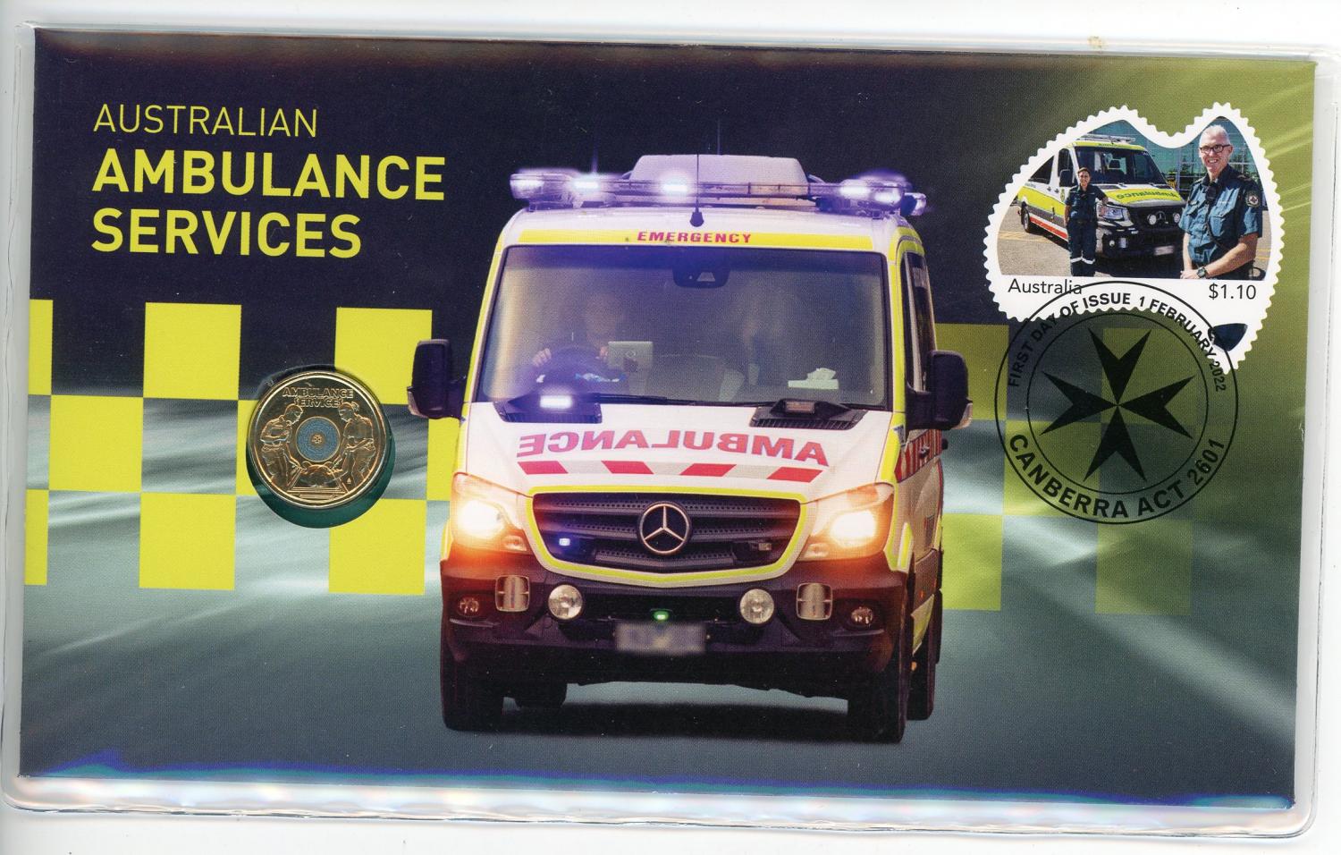 Thumbnail for 2022 Issue 04 - Australian Ambulance Services PNC with RAM Coloured $2 Coin