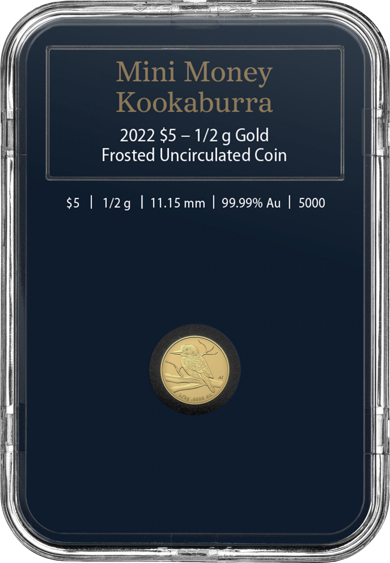 Thumbnail for 2022 $5 Mini Kookaburra  Half Gm Gold FRUNC Coin