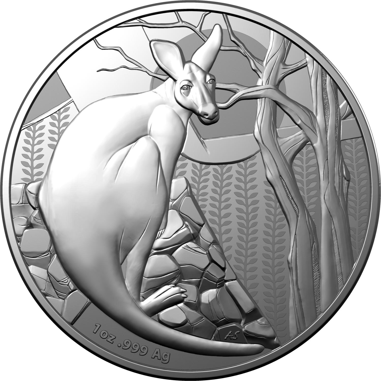 Thumbnail for 2022 $1 Kangaroo Series 1oz Fine Silver FRUNC Coin in Capsule