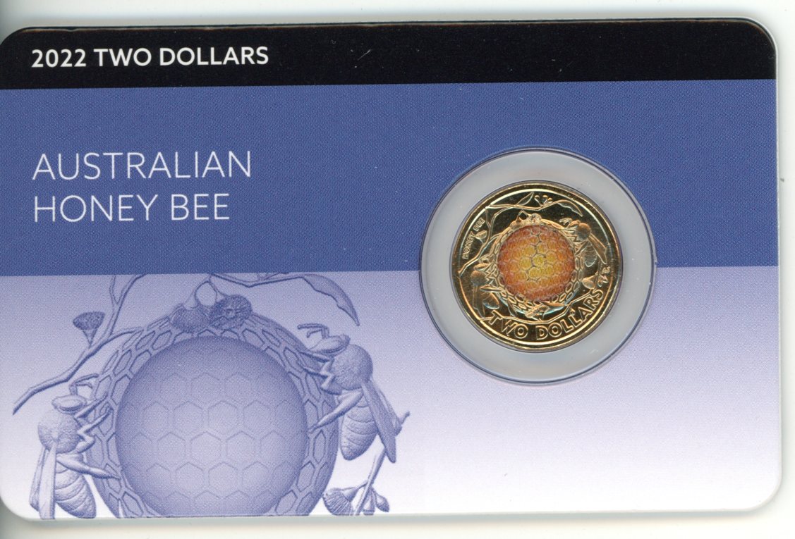 Thumbnail for 2022 $2 Honey Bee Coloured Coin in DCPL Card