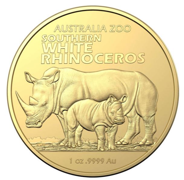 Thumbnail for 2023 $100 Australia Zoo  Southern White Rhinoceros 1oz Gold Investment Coin