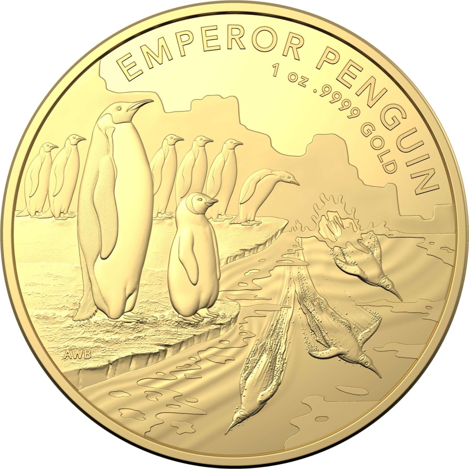 Thumbnail for 2023 $100 Australian Antarctic Territory Emperor Penguin GOLD Investment Coin 
