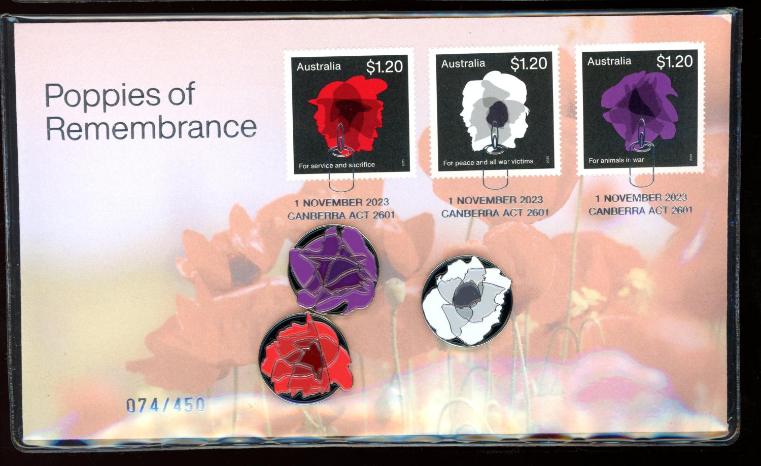 Thumbnail for 2023 Poppies of Remembrance Magnetic Badge LIMITED Edition cover - Impressions Release 074-450