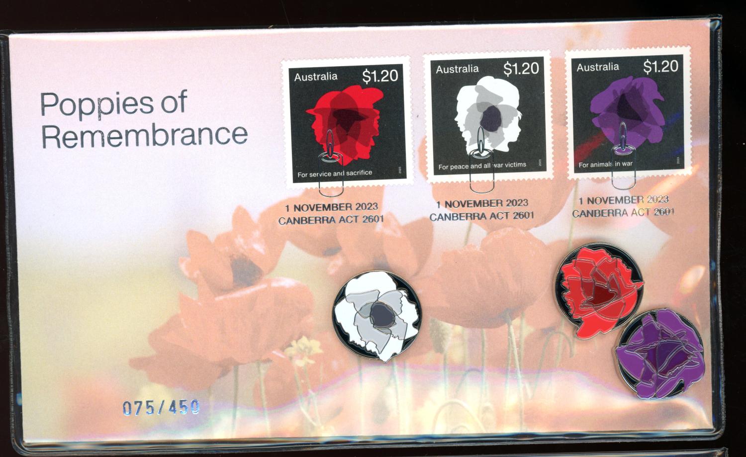 Thumbnail for 2023 Poppies of Remembrance Magnetic Badge LIMITED Edition cover - Impressions Release 075-450