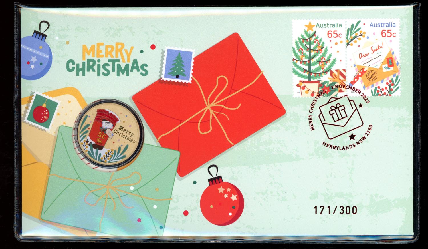 Thumbnail for 2023 Merry Christmas Limited Edition PNC with Coloured $1 coin - Impressions Release 171-300