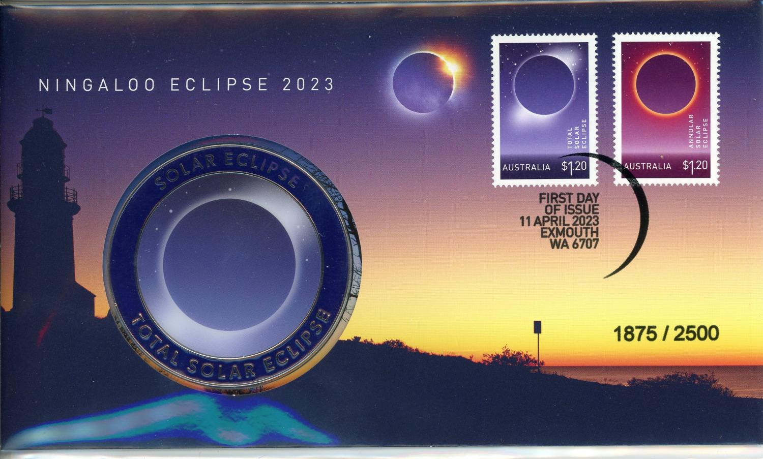 Thumbnail for 2023 Ningaloo Eclipse 2023 Postal Medallion Cover