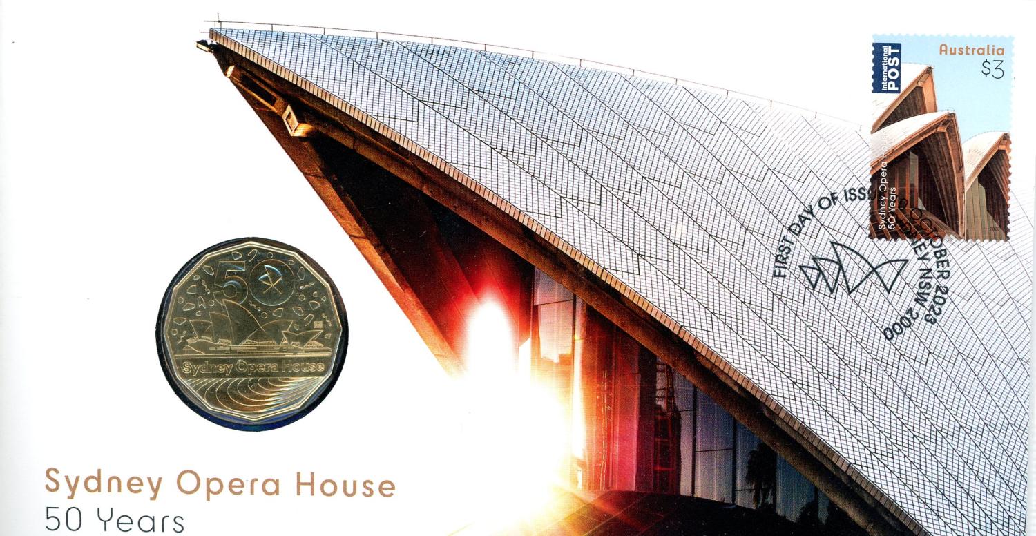 Thumbnail for 2023 Issue 28 - Sydney Opera House 50 Years with RAM  AlBr 50 cent PNC