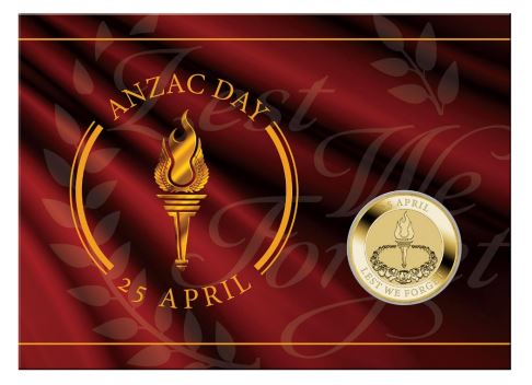 Thumbnail for 2023 $1 ANZAC Day - 25 April AlBr on Card (Memorial Obverse)