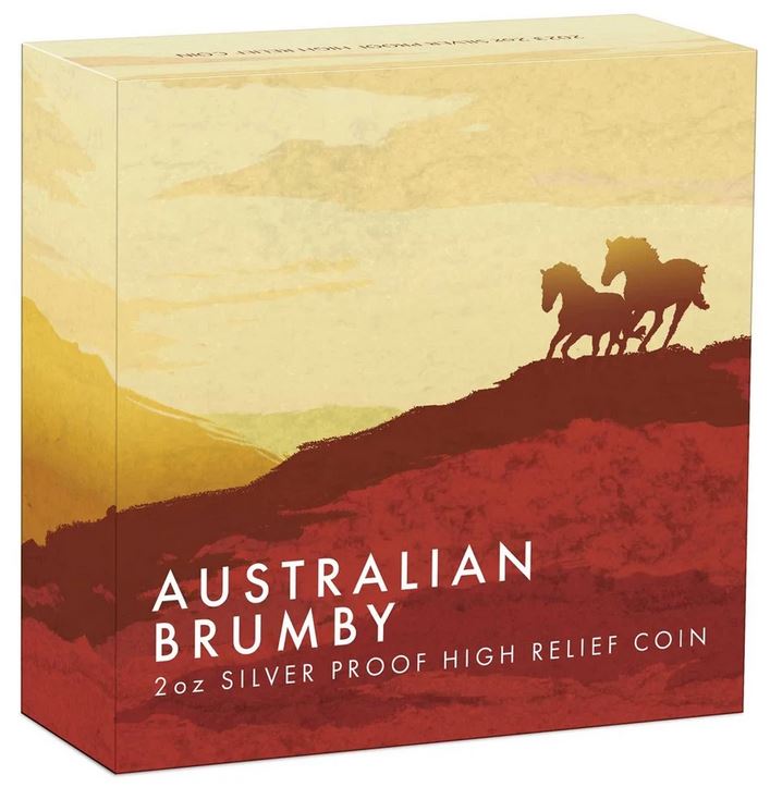 Thumbnail for  2023 Australian Brumby 2oz Silver Proof High Relief Coin