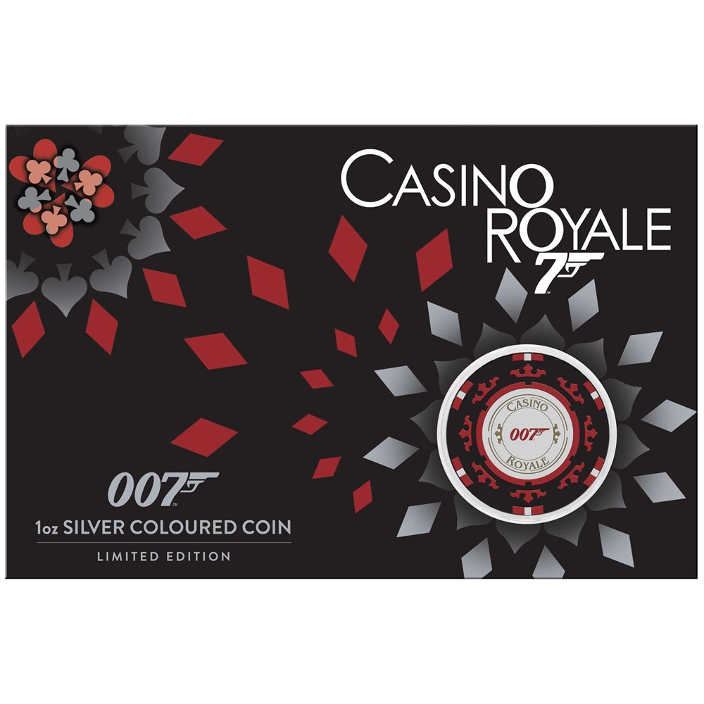 Thumbnail for 2023 James Bond Casino Royale Casino Chip 1oz Silver Coloured Coin in Card