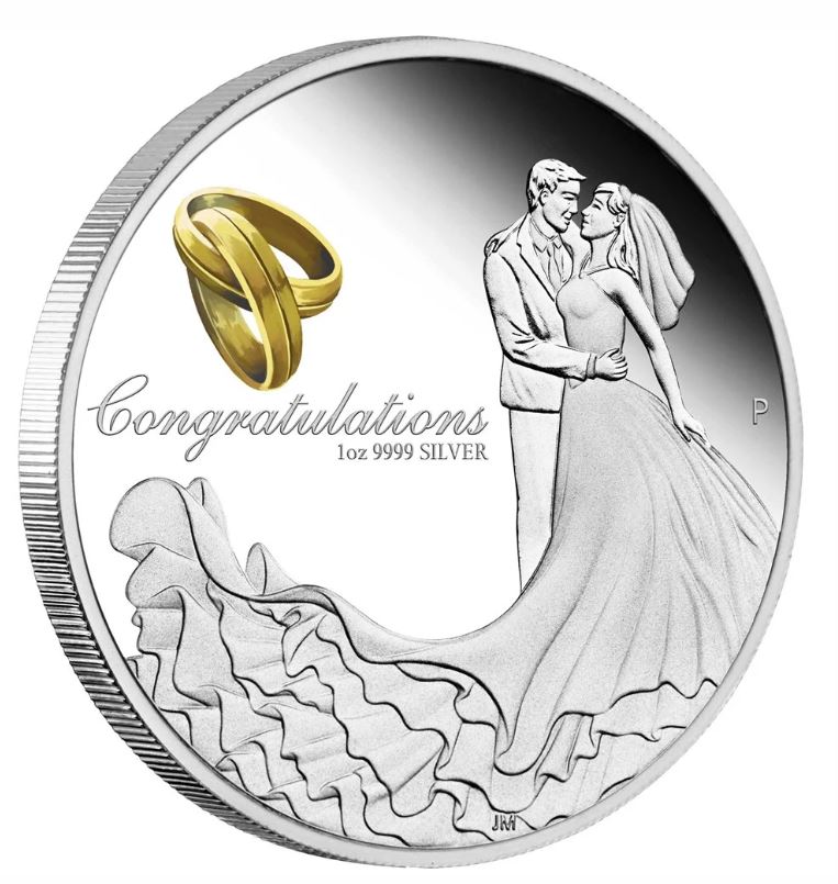 Thumbnail for 2023 $1 Congratulations on your Wedding 1oz Silver Proof Coin