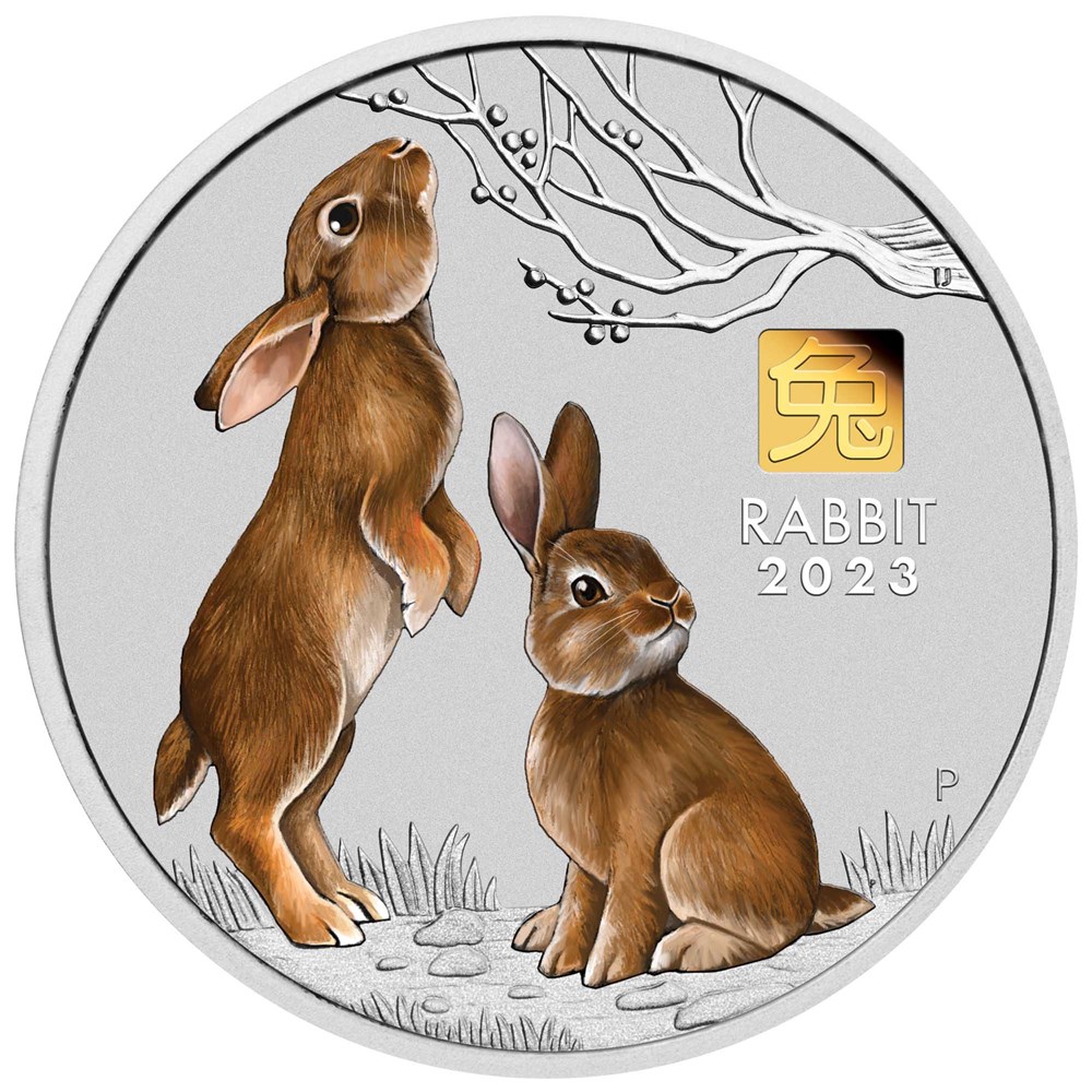 Thumbnail for 2023 $30 Australian Lunar Series III Year of the Rabbit 1 Kg Silver with Gold Privy Mark