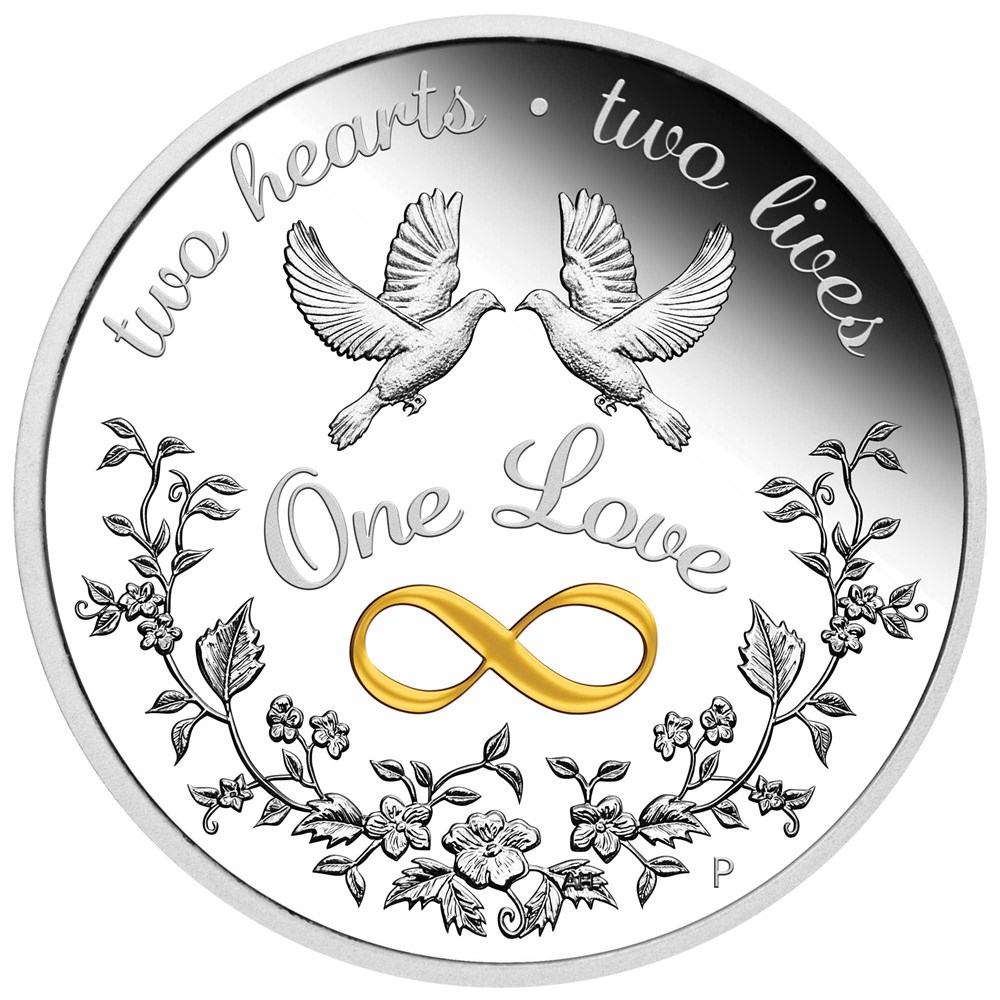 Thumbnail for 2023 $1 One Love 1oz Silver Proof Coin with Coloured Infinity Ring