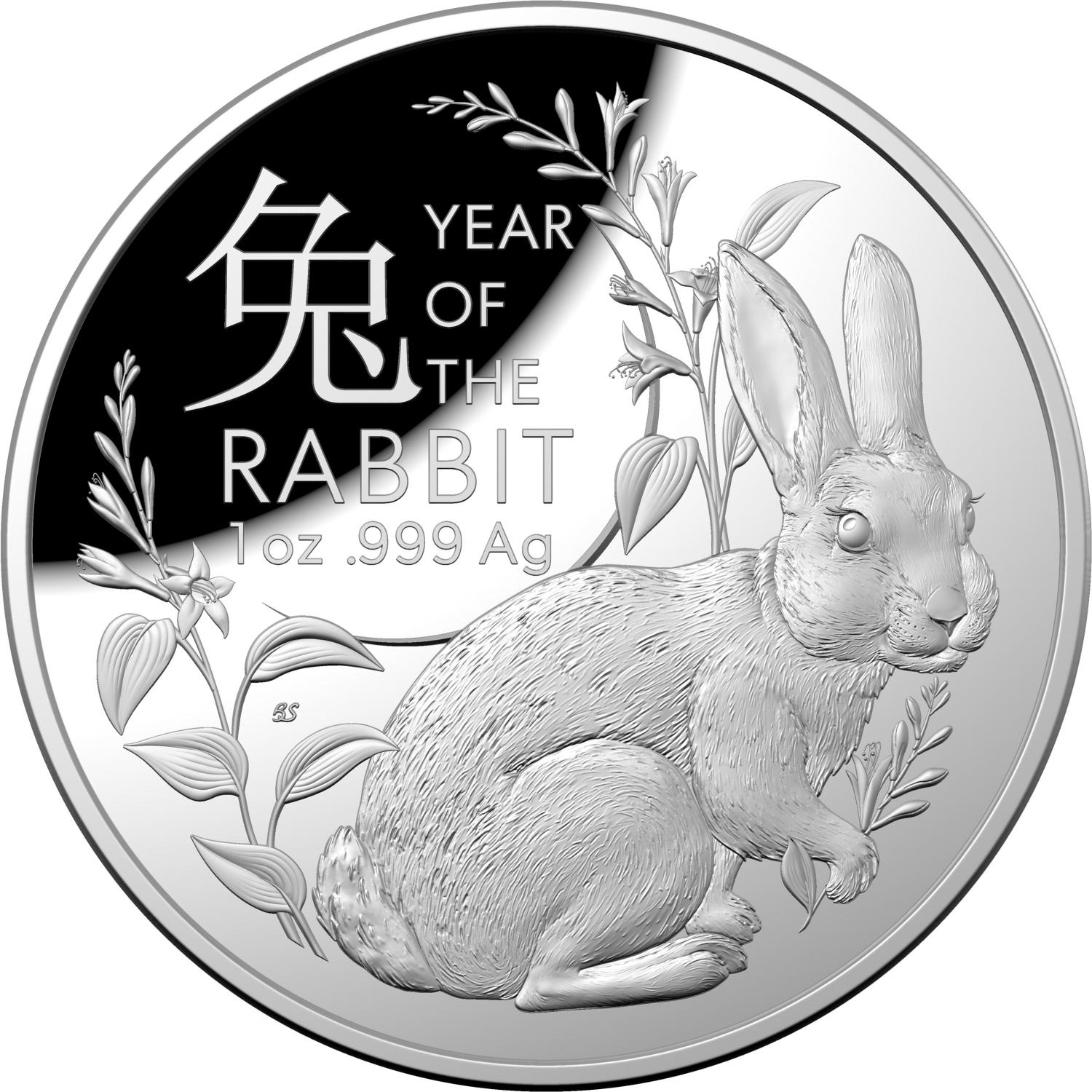 Thumbnail for 2023 $5 Domed Fine Silver Proof Coin – Year of the Rabbit