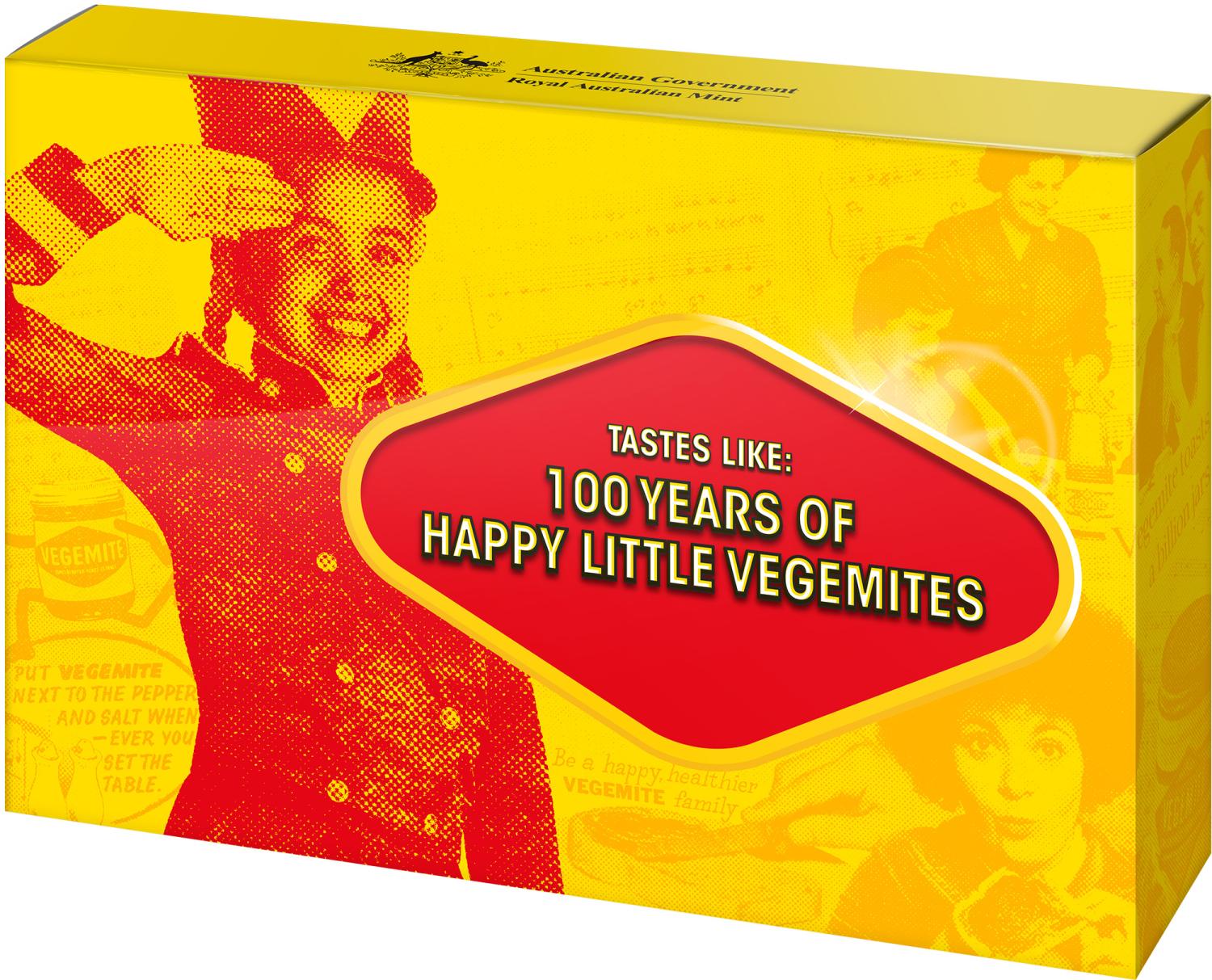 Thumbnail for 2023 VEGEMITE CENTENARY - 100 Years of Happy Little VEGEMITES  Six Coin Proof Year Set