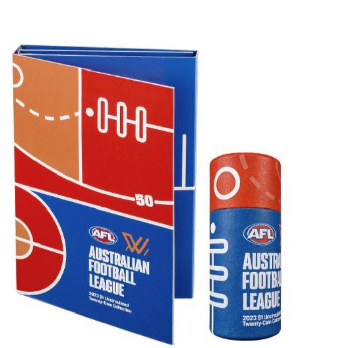 Thumbnail for 2023 $1 Australian Football League AFL Coin Folder & Coin Tube Set - BOX OF 10 UNOPENED Tubes 