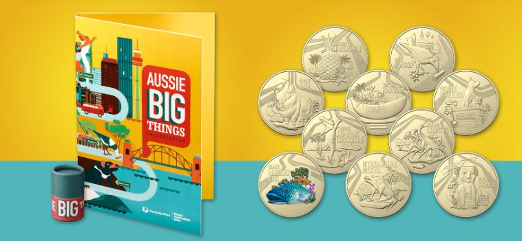 Thumbnail for 2023 $1 Aussie Big Things 10 $1 Coins in Tube Set & Folder BOX OF 20 UNOPENED 