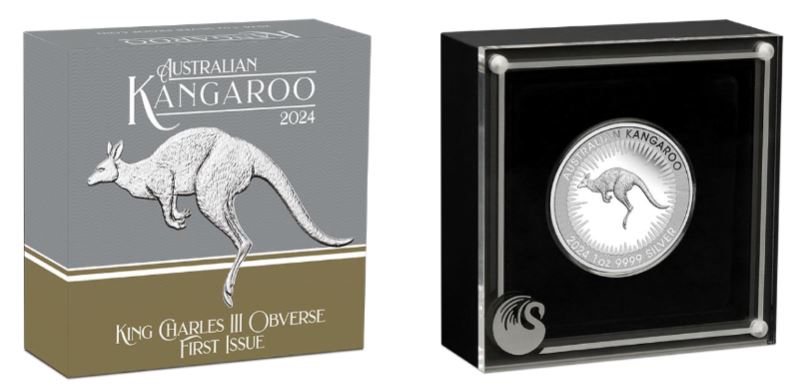 Thumbnail for 2024 $1 Australian Kangaroo 1oz Silver Proof Coin featuring King Charles III Obverse First issue