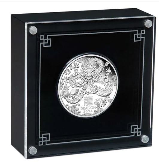 Thumbnail for 2024 $1 Australian Lunar Series III Year of the Dragon 1oz Silver Proof Coin