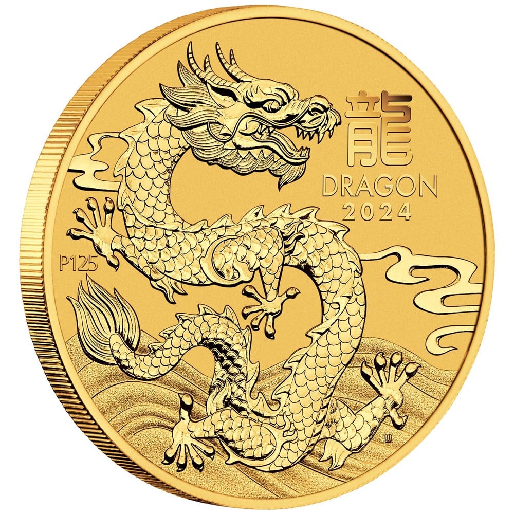 Thumbnail for 2024 One Tenth oz Gold Year of the Dragon in Capsule