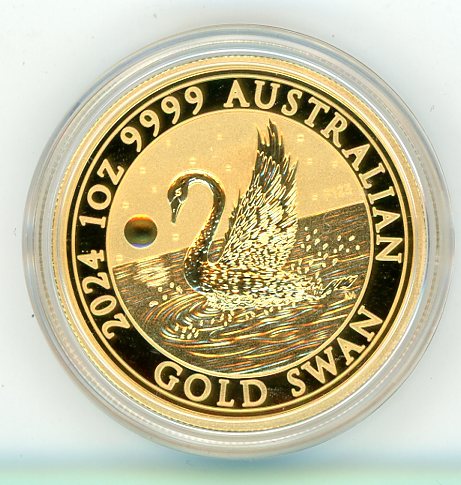 Thumbnail for 2024 $100 Australian Swan 1oz GOLD Bullion Coin in Capsule with King Charles Effigy (Perth Mint)