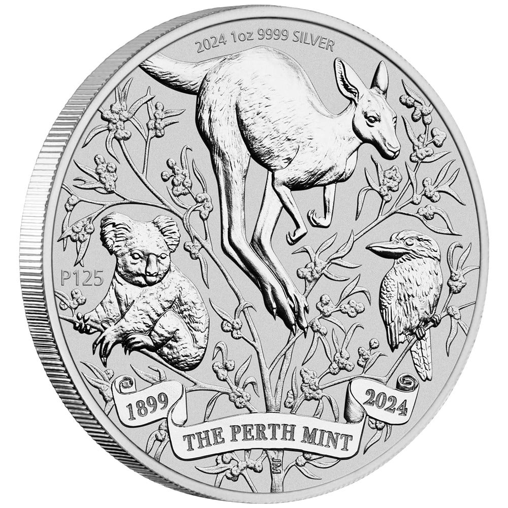 Thumbnail for 2024 $1 The Perth Mint's 125th Anniversary 1oz Silver Bullion Coin with King Charles III Effigy - Perth Mint
