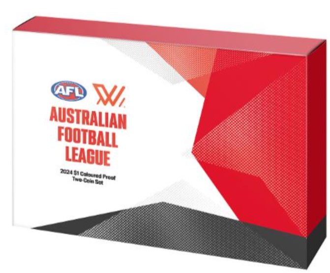 Thumbnail for 2024 $1 AFL - Season 2 Coloured Two Coin Proof Set