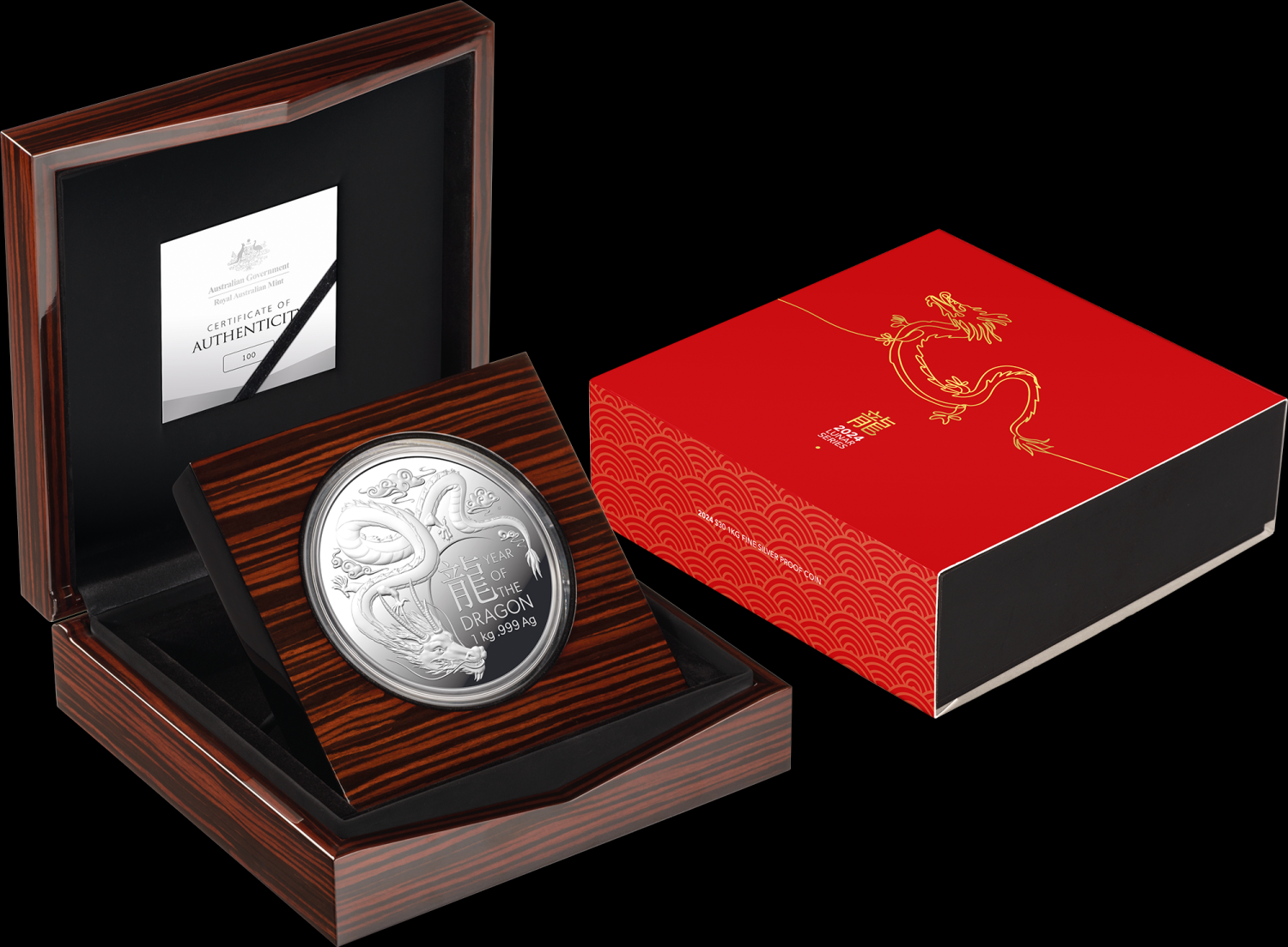 Thumbnail for 2024 $30 Lunar Year of the Dragon 1kg Silver Proof Coin
