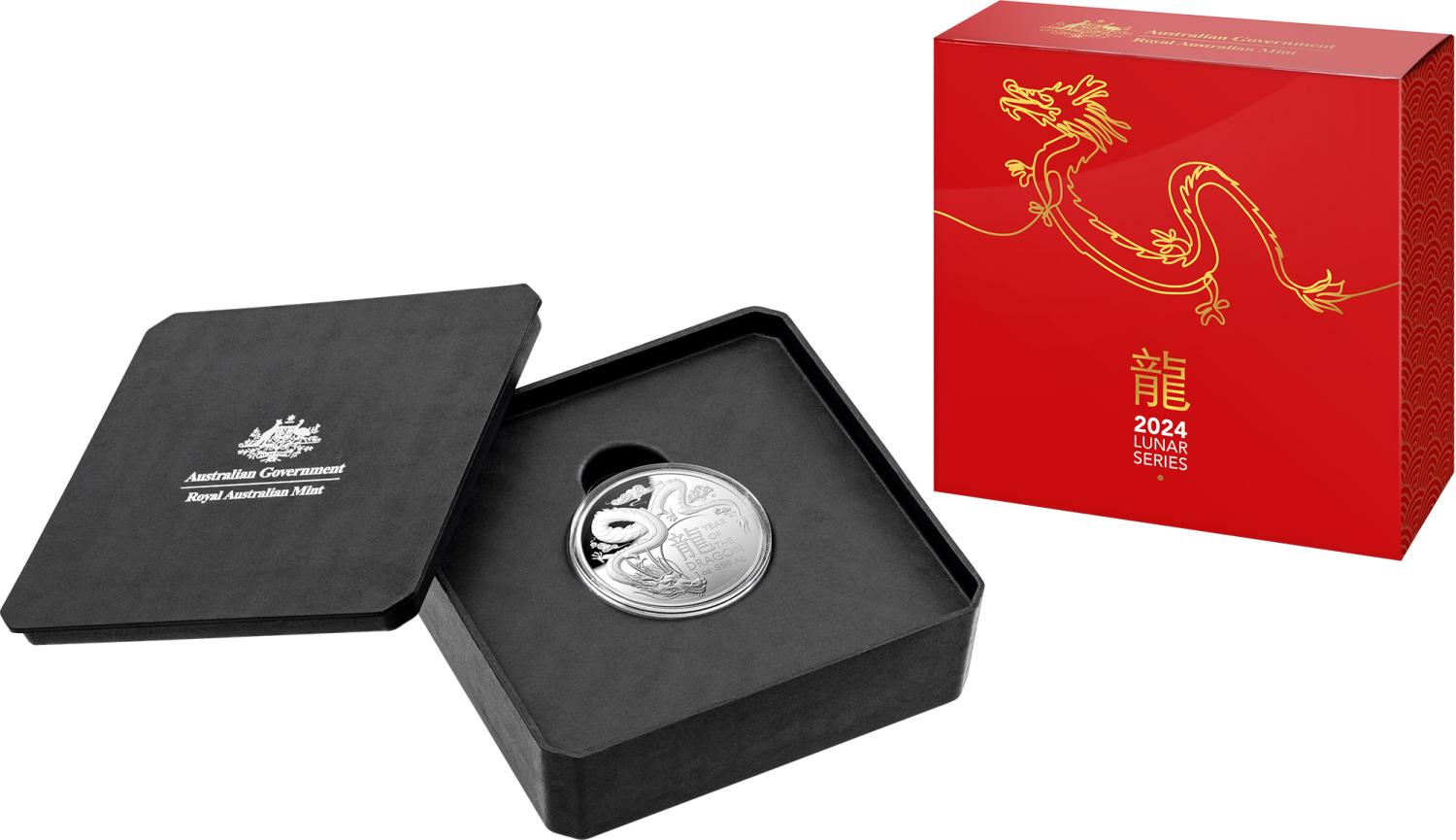 Thumbnail for 2024 $5 Lunar Year of the Dragon DOMED Fine Silver 1oz Proof Coin