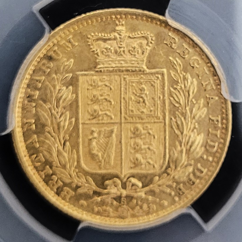 Thumbnail for 1886S Australian Shield Gold Sovereign slabbed PCGS AU53