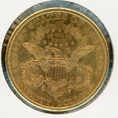 Thumbnail for 1895S United States Coronet Head Gold Twenty Dollar