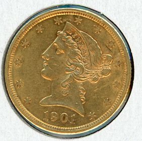 Thumbnail for 1901S United States Coronet Head Gold Five Dollar