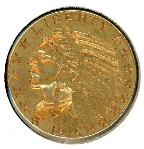 Thumbnail for 1915 United States Indian Head Gold Five Dollar