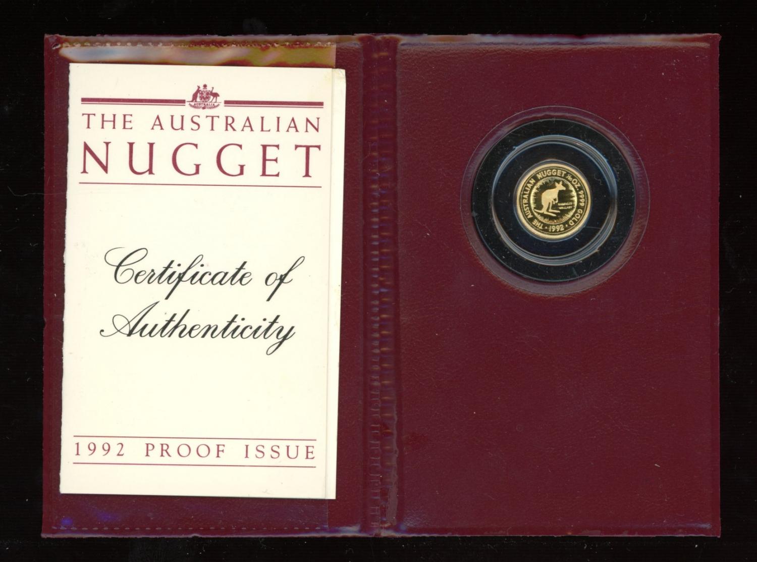 Thumbnail for 1992 Australian One Twentieth oz Proof Kangaroo in Wallet