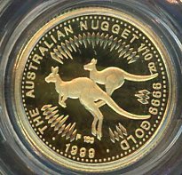 Thumbnail for 1999 One Tenth oz Proof Gold Kangaroo in Capsule