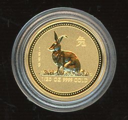 Thumbnail for 1999 Australian One Twentieth oz Lunar Year of the Rabbit Series 1