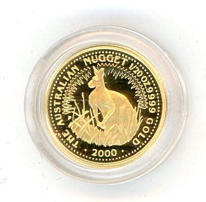 Thumbnail for 2000 One Twentieth oz Gold Proof Kangaroo in Capsule
