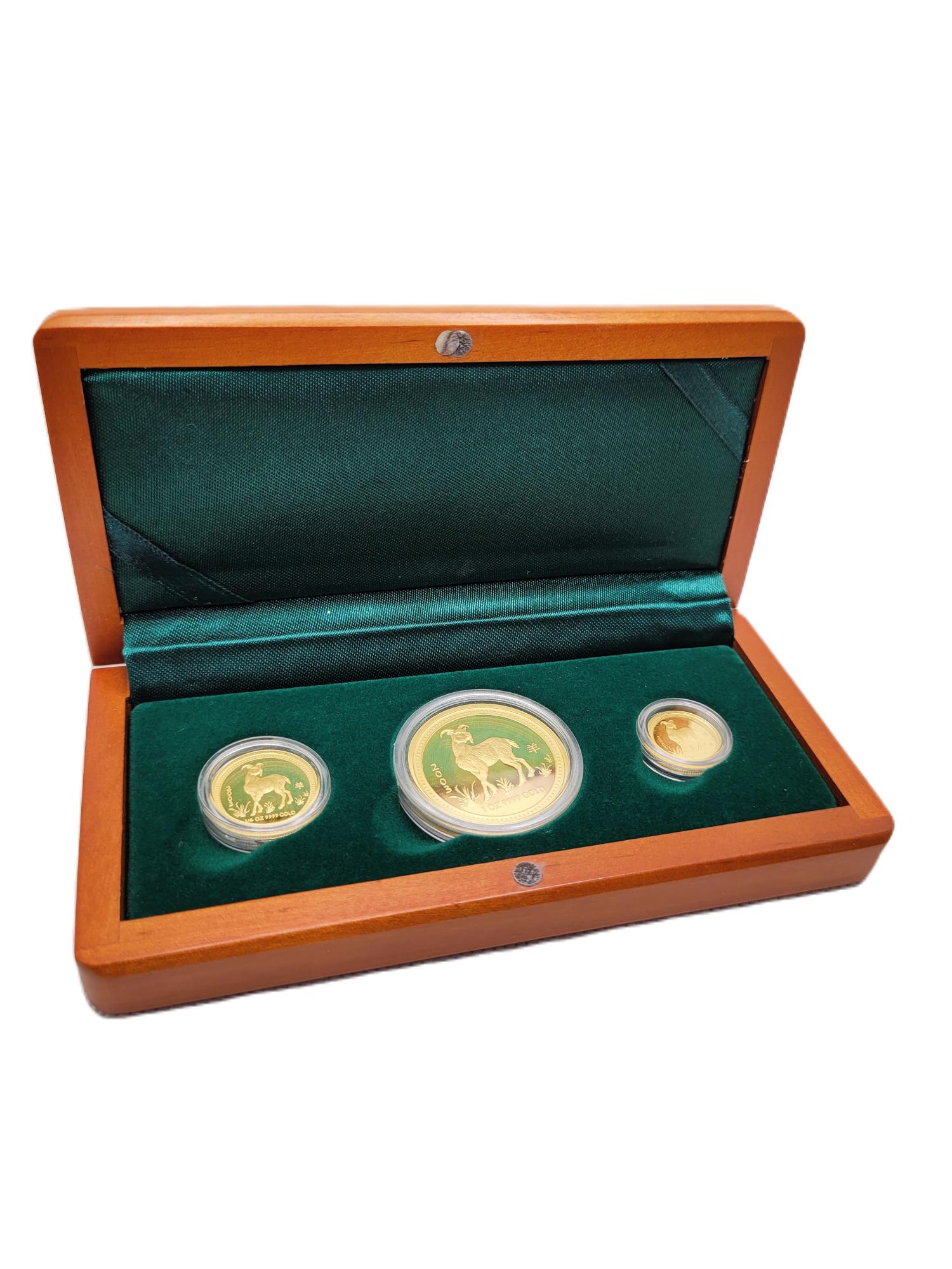 Thumbnail for 2003 Year Of The Goat 3 Coin Gold PROOF SET 1.35oz