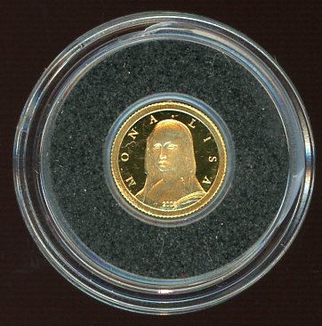 Thumbnail for 2006 Republic of Congo 0.5 Gram .999 Gold 10 Francs - The Mona Lisa